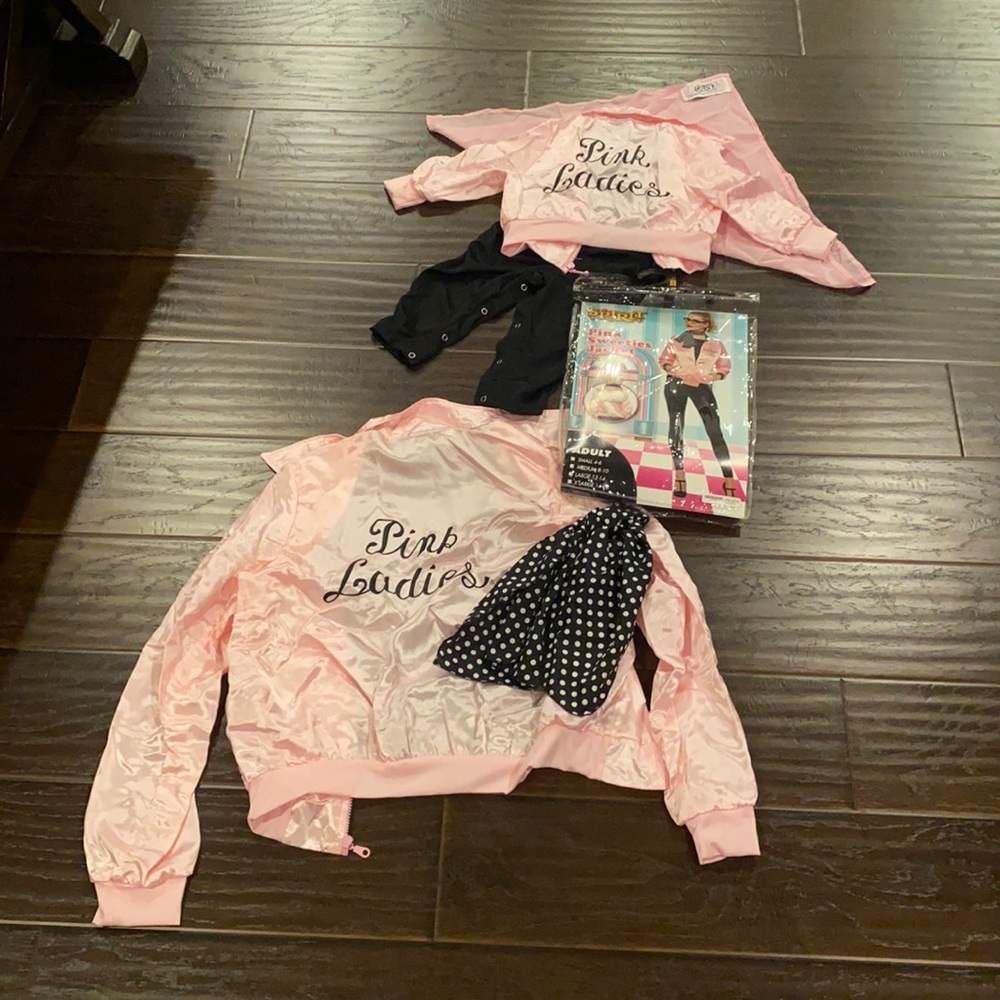 Mother and daughter pink lady costumes